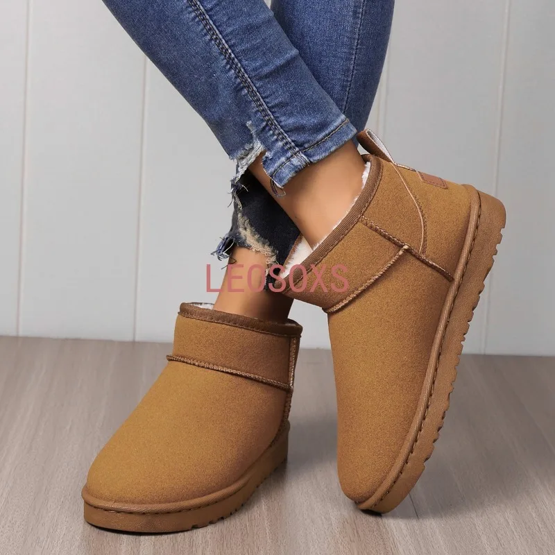 2023 new Winter Women's Shoes Slip-on Women's Ankle Boots Short Plush Outdoor Ladies Snow Boots Sponge Bottom Warm Shoes Ladies