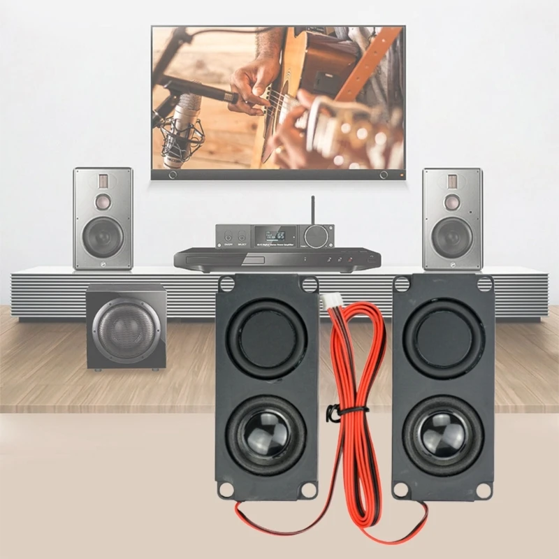 2Pcs  Speaker Stereo Woofer Portable Speakers 10045 LED TV Speaker 8Ohm 5W Square  Speaker 580MM Cable Length