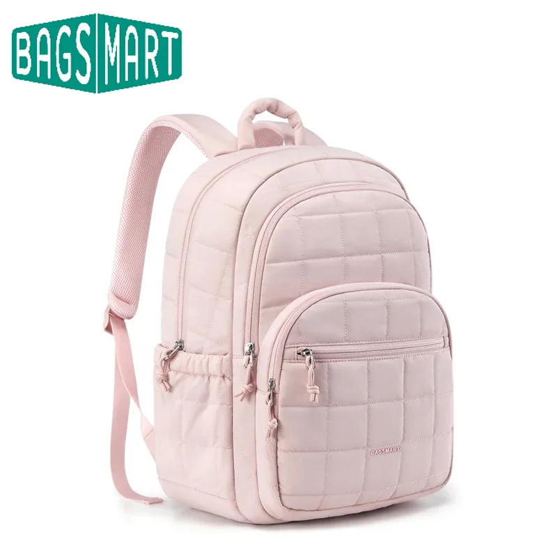 BAGSMART 15.6in Laptop Bag College Backpack High Capacity School Backpack Cute Girl Travel Book Bag Female Fashion Lady