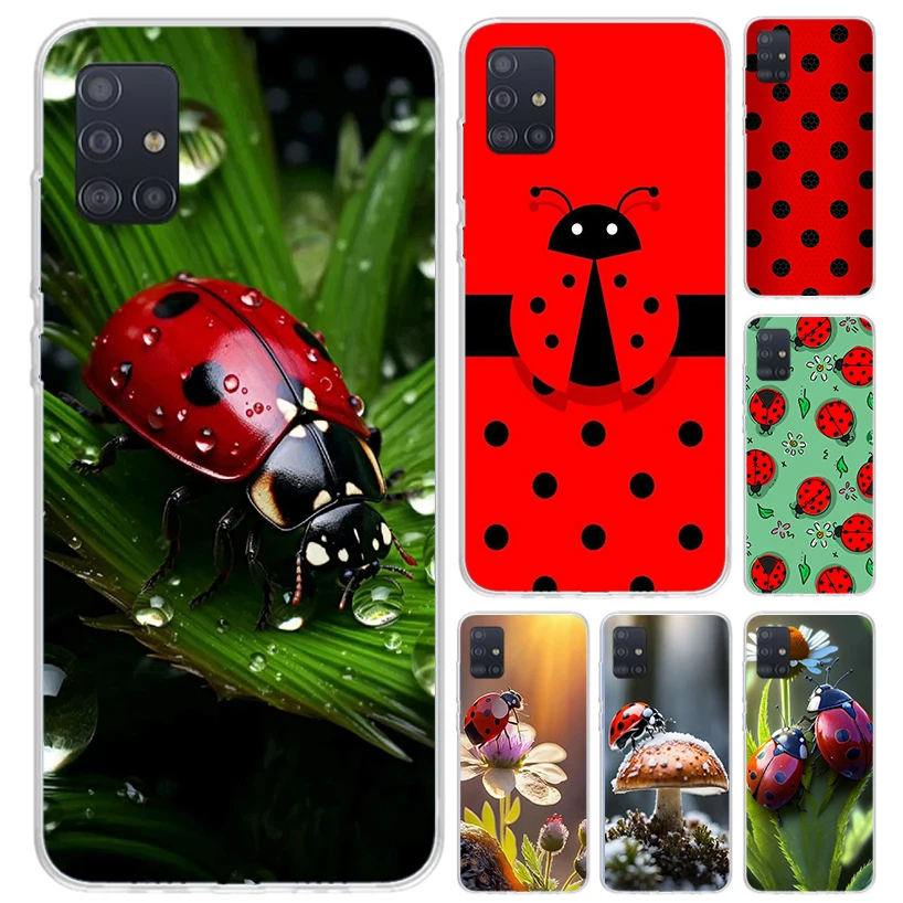 Insect Seven-Star ladybug Phone Case for Samsung Galaxy A51 A50 A71 A70 A41 A40 A31 A30S A21S A20S A10S A20E A11 A01 A6 A7 A8 A9