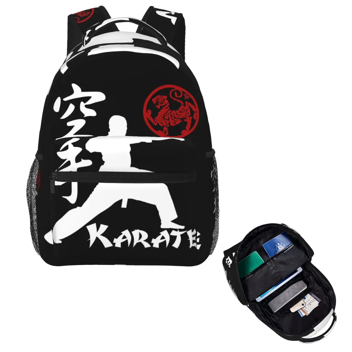 Budo Soul Karate Spirit Martial Arts Student Backpack School Bag Hiking Daypack for Boys Girls Fashion Bookbag Shoulder Bags