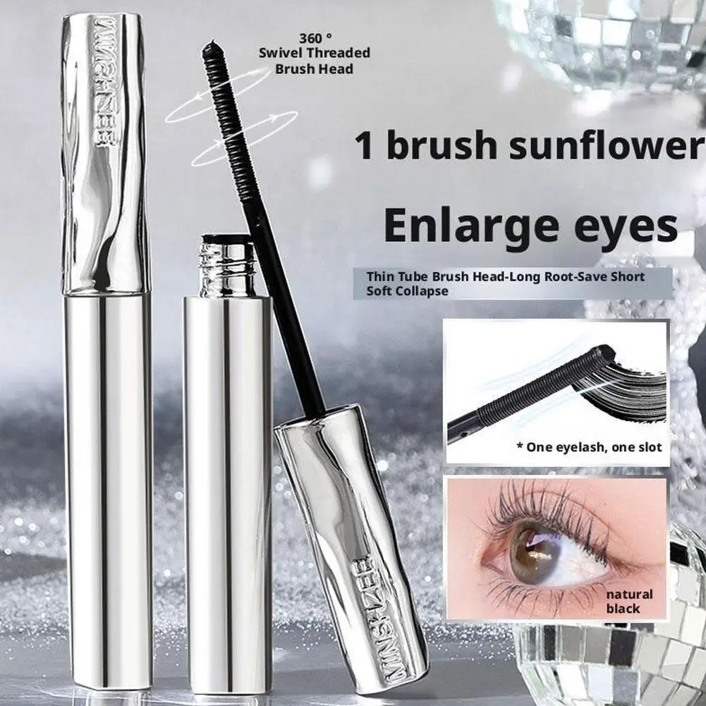 Mascara in tubo d'acciaio piccolo Nero Estensioni ciglia arricciate spesse Impermeabile Allungamento occhi 4D a lunga durata Trucco occhi ad asciugatura rapida