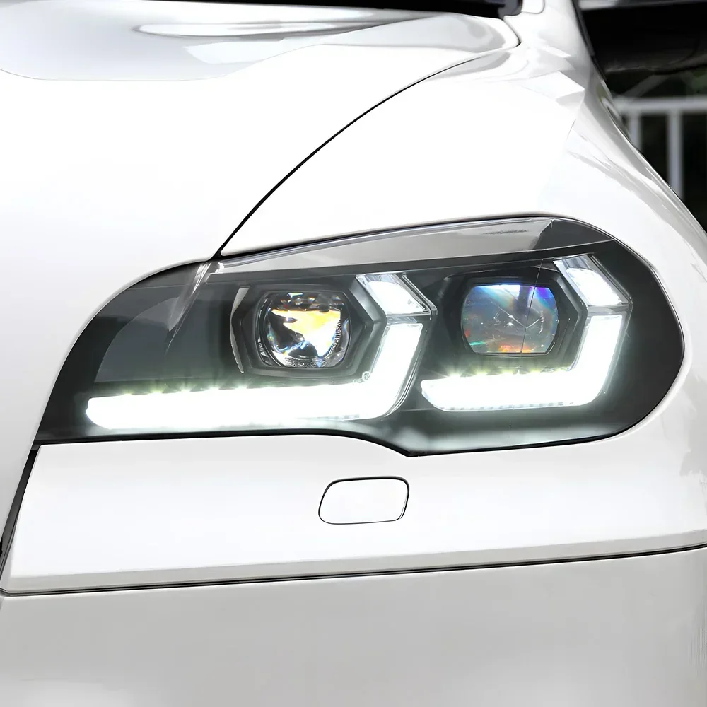 

For BMW X5 E70 30i 35i 40i 2007-2013 LED Car Front Lamps Assembly Upgrade Double L DRL Projector Lens Tool Accessories