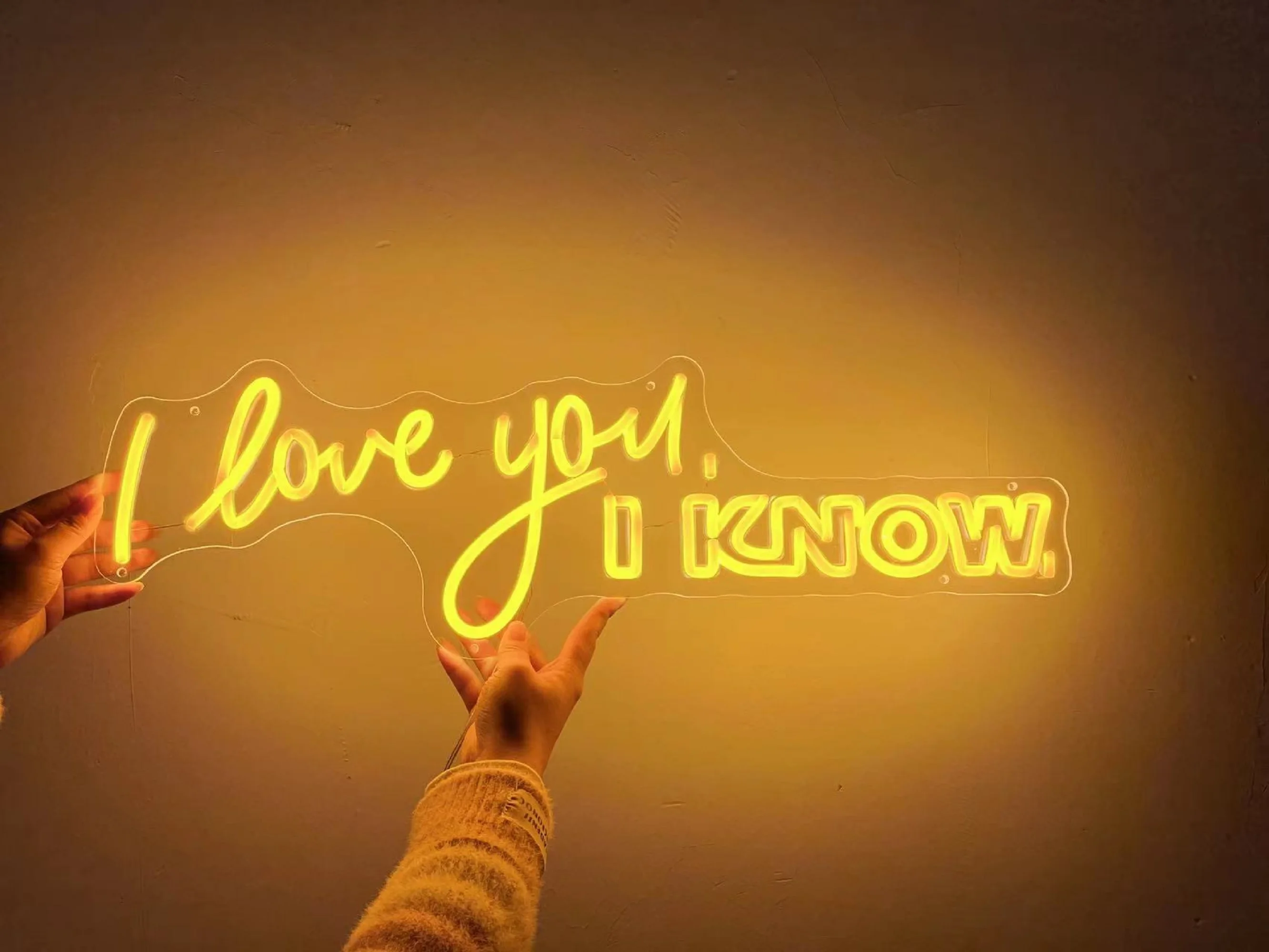 Custom Logo Neon Signs I Love You I Know Led Neon Light Flex Transparent Acrylic Wedding Gift Sign Light Letter Board PartyDecor