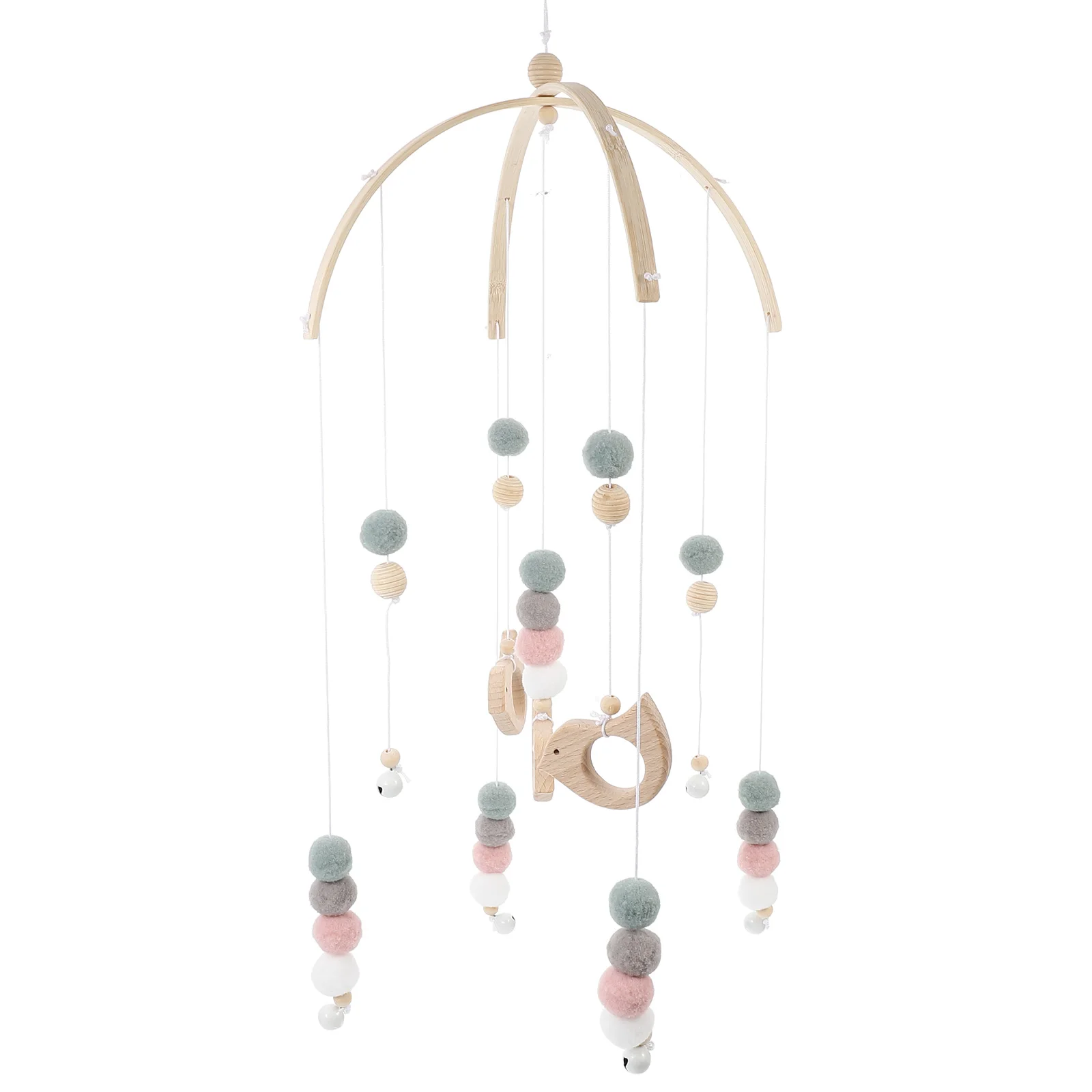 Campanas de viento con bola móvil para cuna de bebé, colgante para habitación de niños recién nacidos, juguetes para cuna, Color vibrante, duradero, larga vida útil