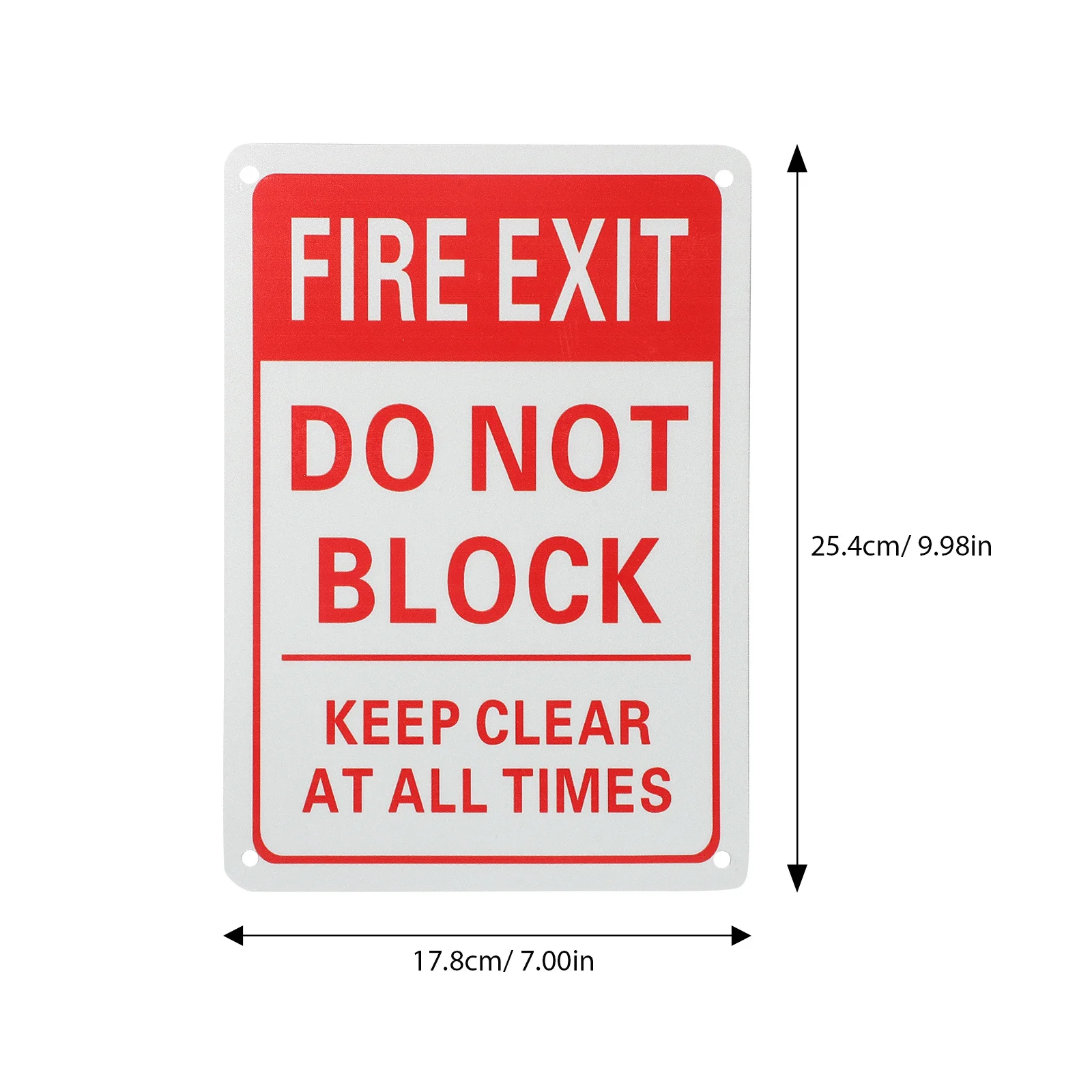 Emergency Fire Exit Safety Sign Aluminium Metal Caution Do Not Block Sign Emergency Fire Exit Label for Industrial Public Areas
