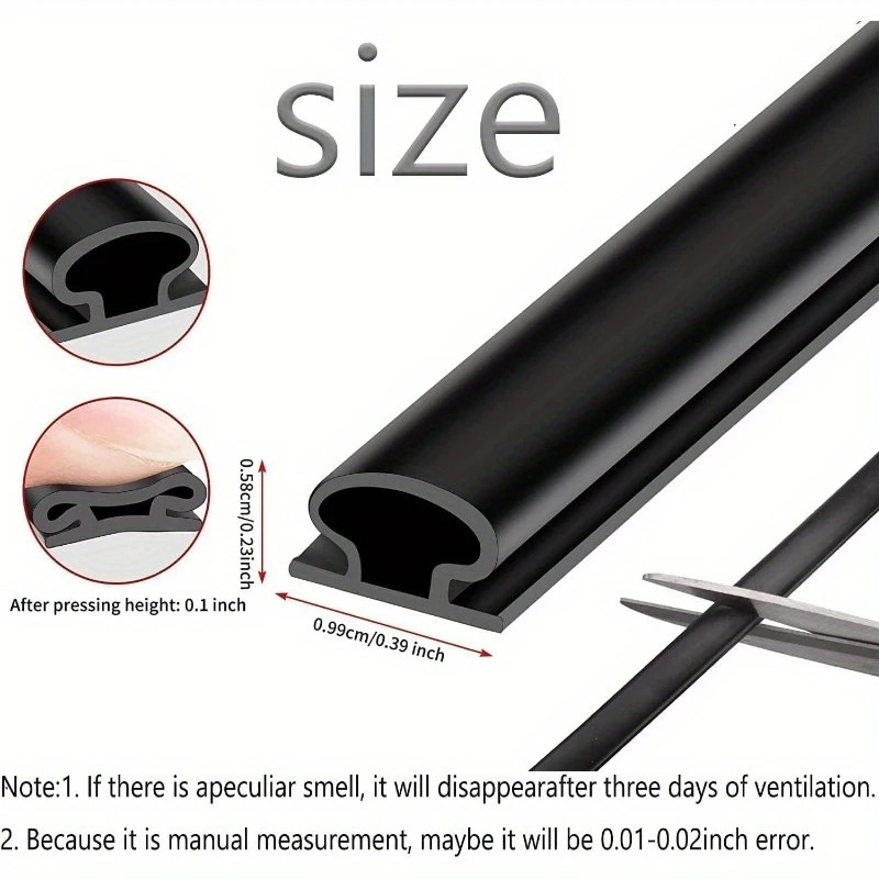 3/6M NEW Soundproofing Weather Stripping Rubber D-Shape Door Seal Strip Windproof Self-adhesive Door Frame Insulation Household