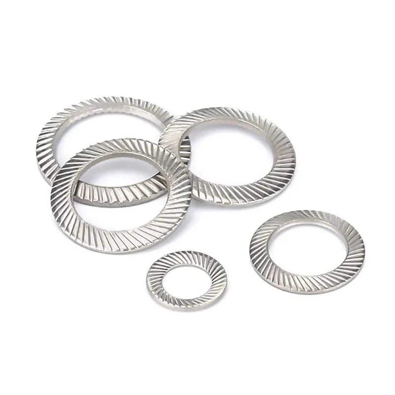 304 Stainless Steel DIN9250 Lock Washers 2.5-25mm Metric Self-Locking Fasteners, Bi-Directional Print Anti-Loosening Precision