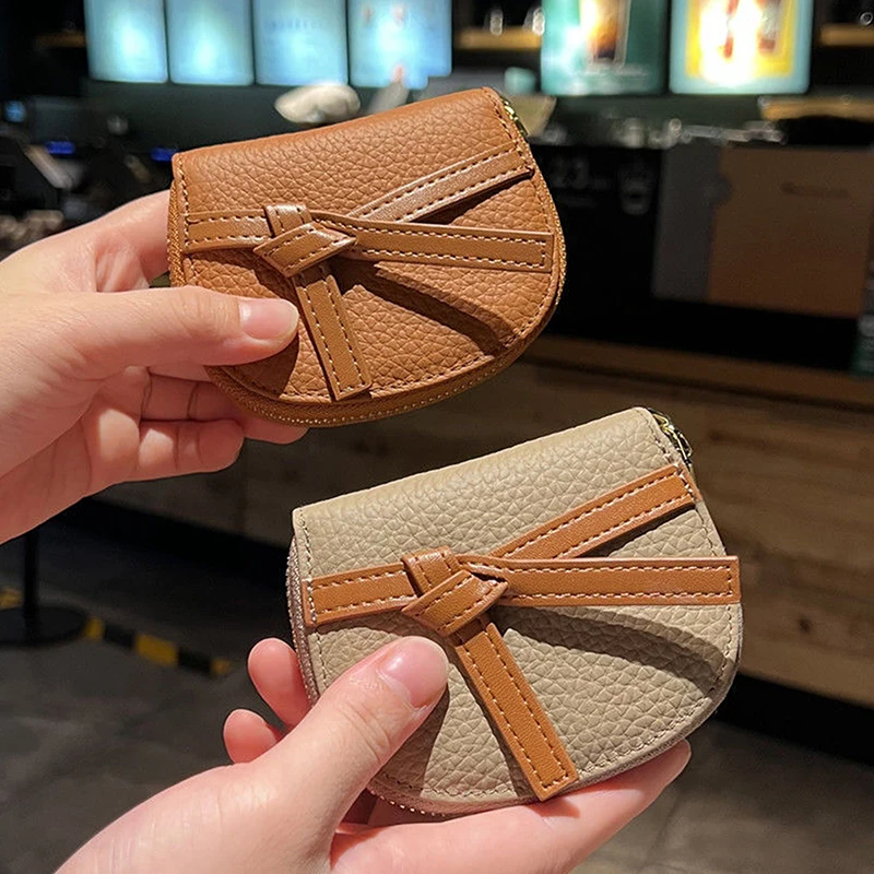 Mini porte-cartes en cuir pour femmes et filles, porte-cartes multi-cartes, sac à fermeture éclair, porte-monnaie à la mode, petit sac à cartes, rangement en poudres