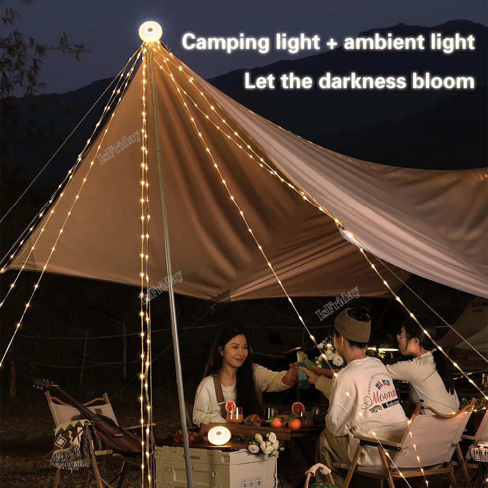 Camping 10M Light Strip RGB LED Atmosphere Lamp 1500mah Battery Rechargeable Portable Flexible Strips Light Outdoor IP67 Light