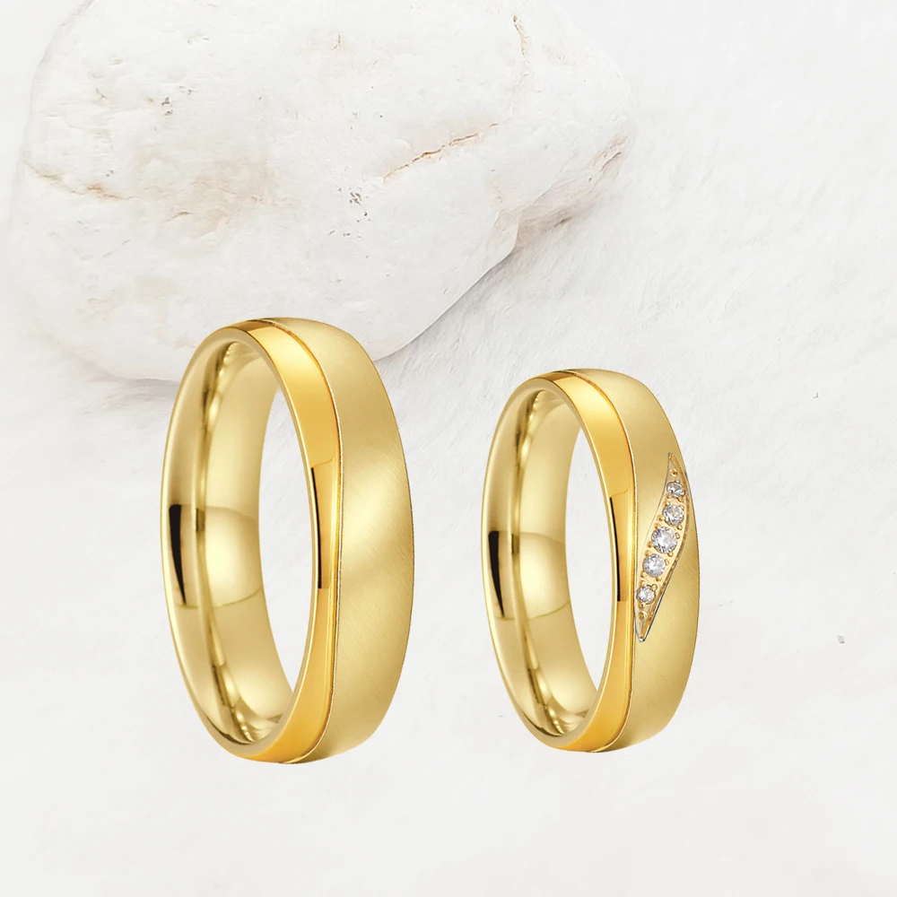 

Timelessly Elegant Promise Embrace Wedding Band Anniversary Rings For Couples Ladies Gents Stainless Steel Jewelry Ring