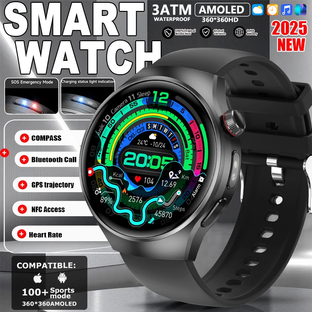 

New Watch 5 Pro Smart Watch Men 1.53" HD AMOLED Screen GPS Motion trajectory Heart Rate Bluetooth Call Compass Smartwatch