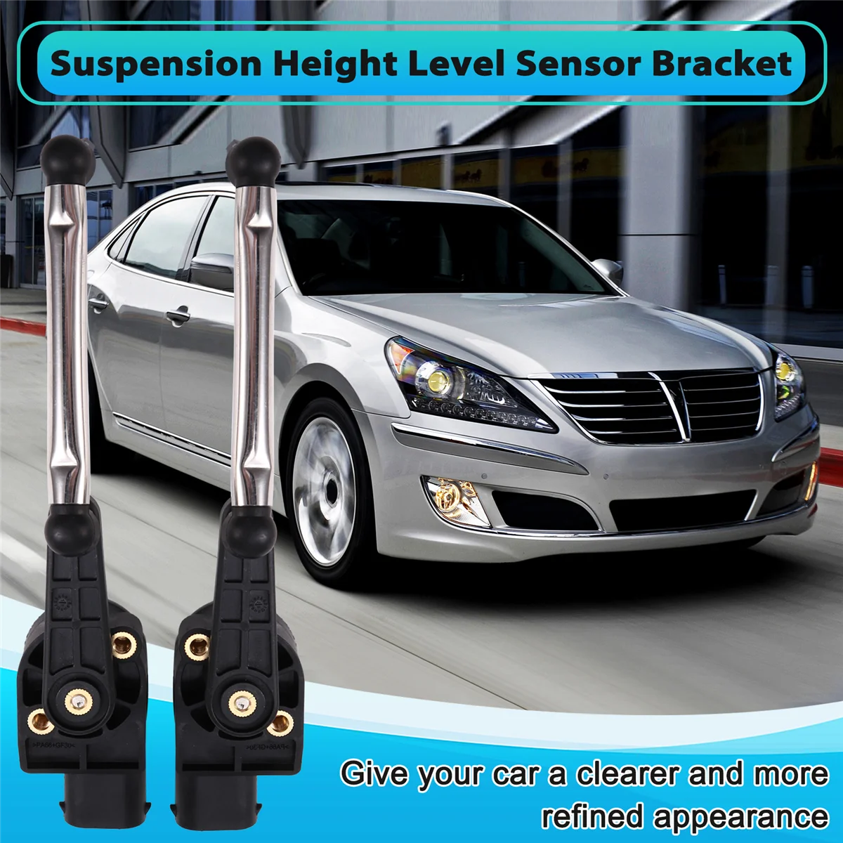 

Autom-1Pair Rear Height Level Sensor with Rod for 2008-2014 55830-3M200 55830-3M300