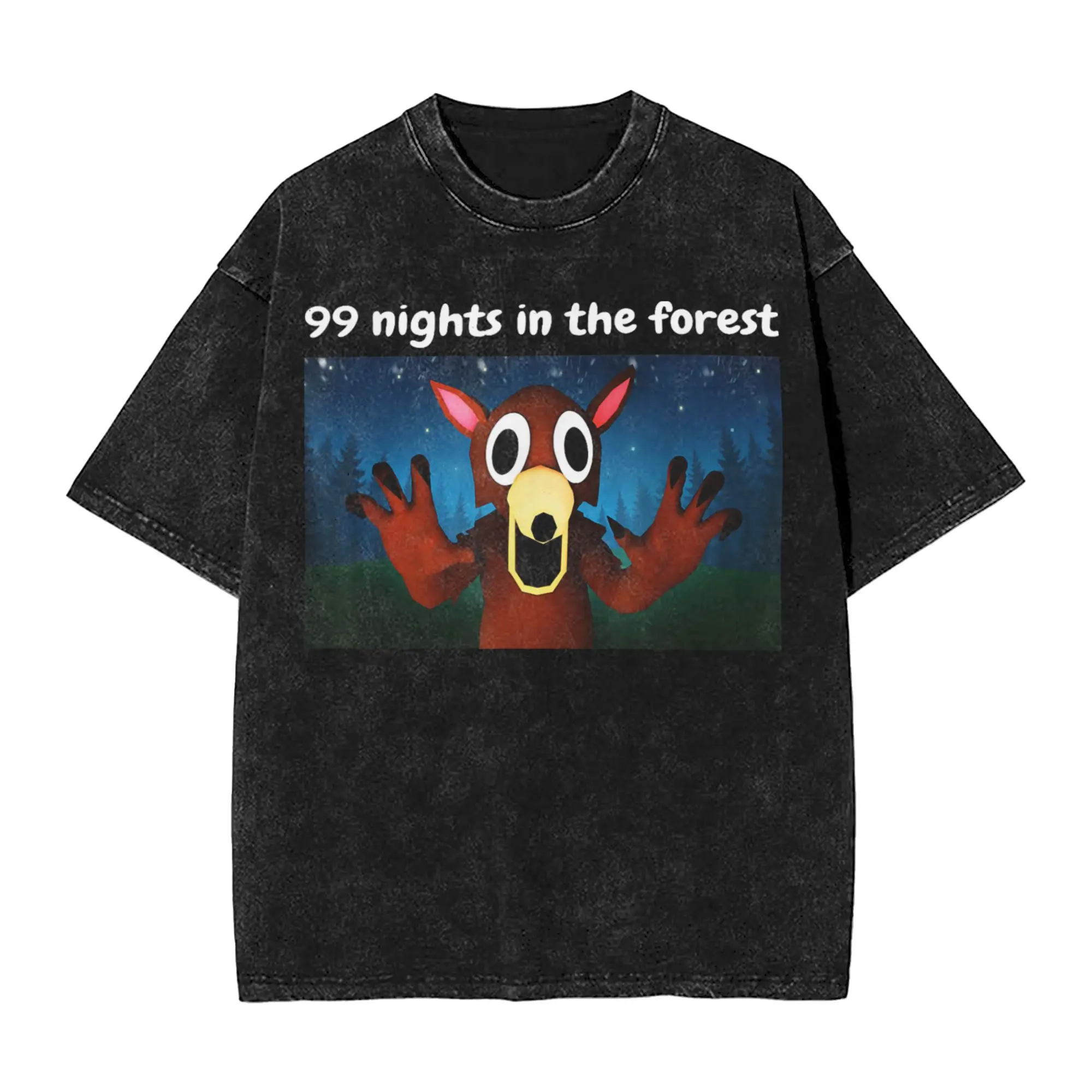 Funny 99 Nights in The Forest Halloween T Shirts Men 100% Cotton T-Shirt Crew Neck  Tee Shirt Short Sleeve Clothing