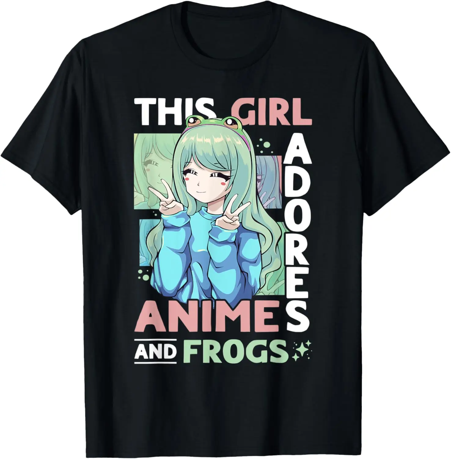 Anime Girl Adores Anime en Kikkers Tieners Meisjes T-shirt