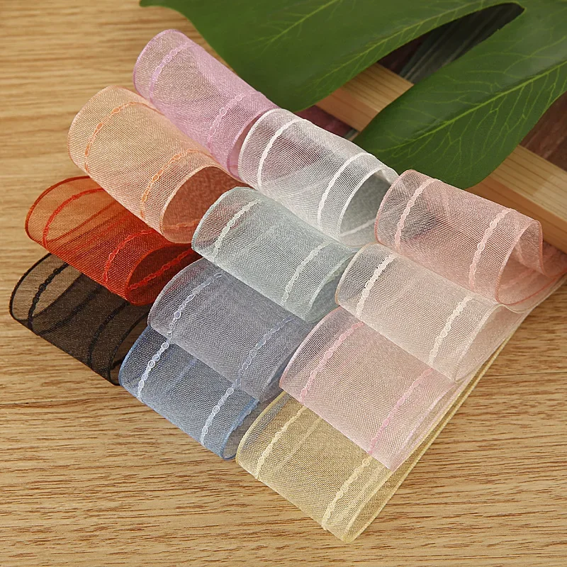 Organza Craft Ribbon Bows Florist Poly Mesh Decorative Tape 1.5