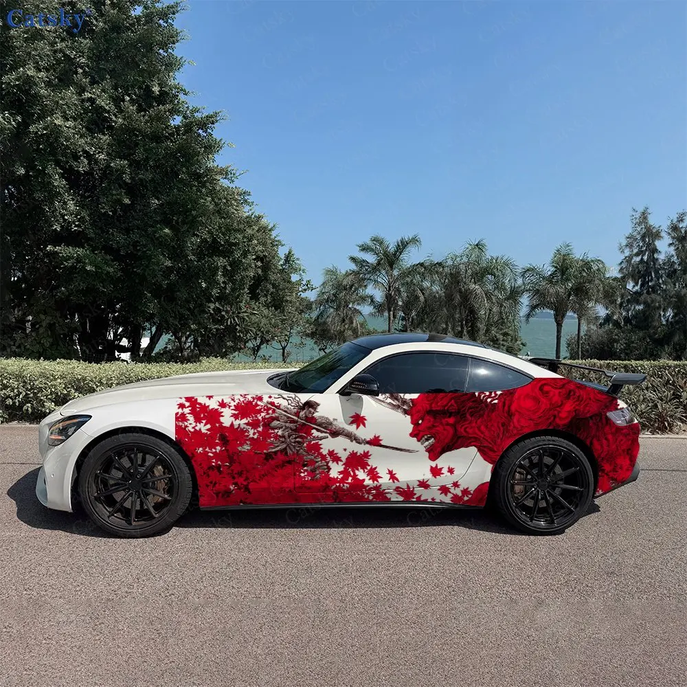 

2pcs Samurai Demon Slayer Spirit, Durable, Fade-resistant, Enhance Vehicle Aesthetics With Bold Artistic Design Car Vinyl Wraps
