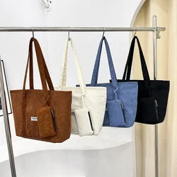 Children Messenger Bags Corduroy Tote Bag Striped Velvet Bags for Women Shopping Bag Mother Kid Bag for Girl Сумка Женская Bolso