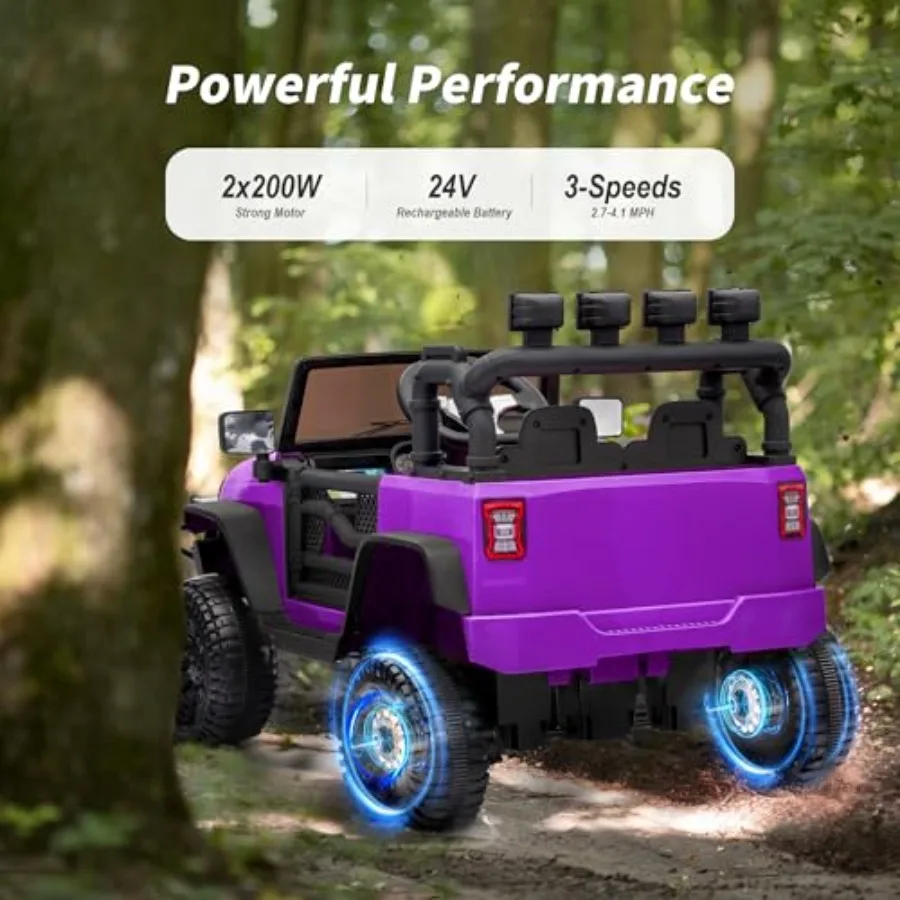 Ride on Car Toy 24V Auto elettrica con telecomando 2x200W Motori - Viola