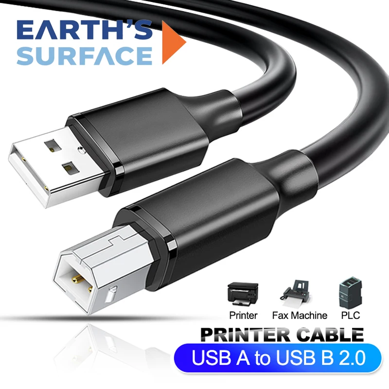 USB 2.0 Type A to Type B Printer Cable for New MacBook Pro, HP Canon Brother Epson Dell Samsung, USB2.0 Printer & Scanner Cord