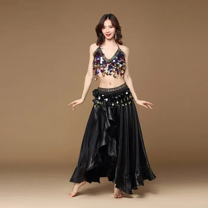 Belly Dance Bra Long Skirt Set Halloween Outfit Practice Clothes Sexy Women Suit Modern Dance Performance Oriental Costume Traje