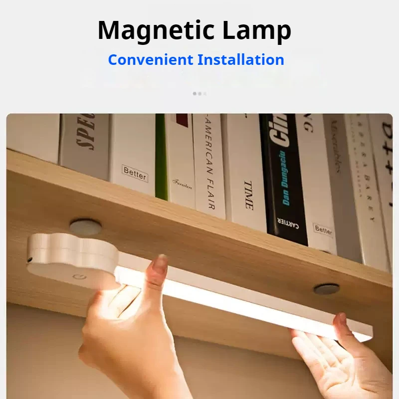 Lampada da parete USB ricaricabile LED Night Light Magnetic Dimming guardaroba light Computer Study Office Reading Stand Light per camera da letto