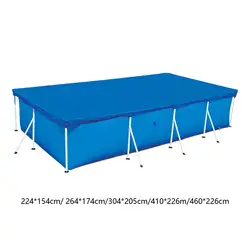 Rectangular Pool Cover PE Rectangle Frame Swimming Pool Cover for Outdoor Paddling above Ground Pool Garden Swimming Pool Cover
