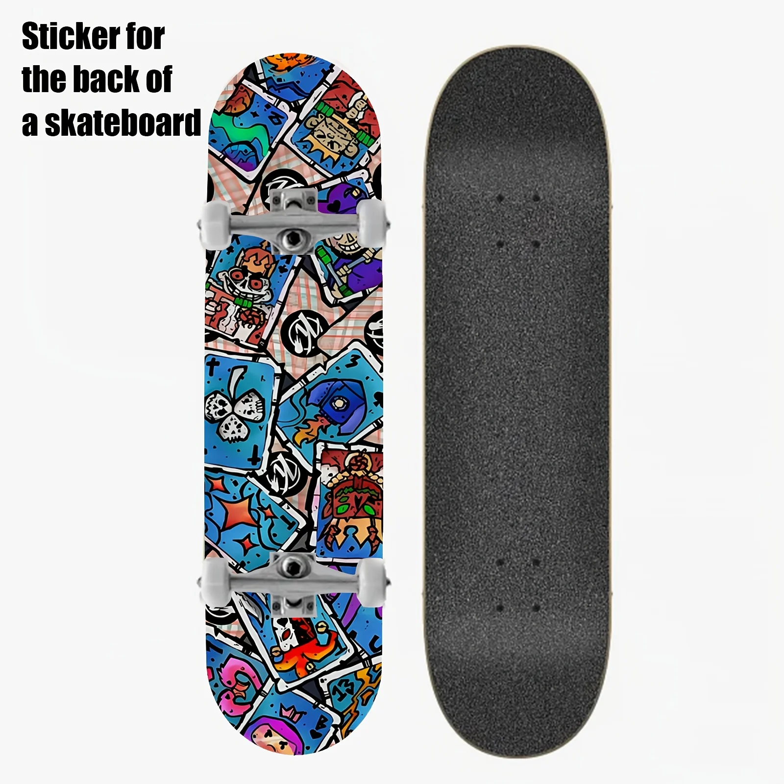 

1 штука наклейки на заднюю панель скейтборда с принтом в стиле уличного панка и креативного мультяшного граффити - самоклеящаяся.