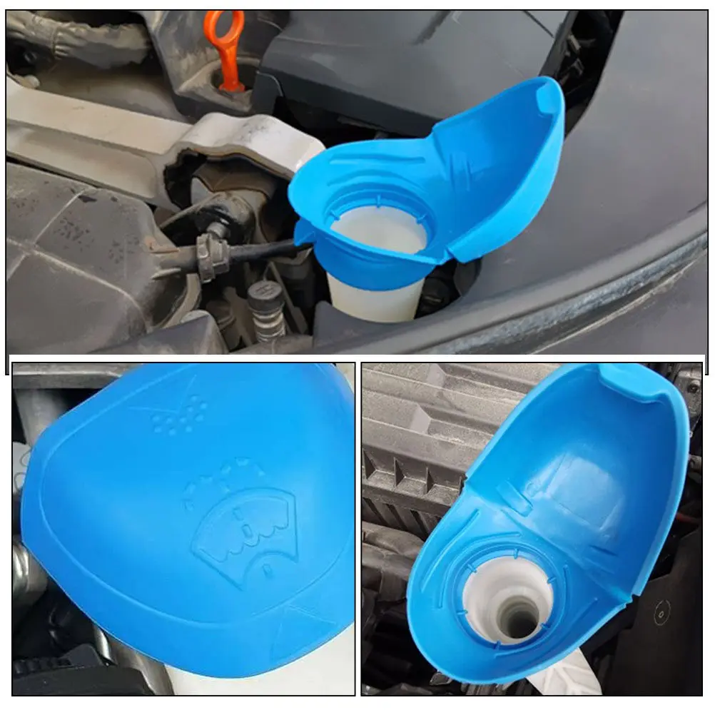 Car Windshield Washer Fluid Cap Reservoir Lid Spray Bottle Cover Water Tank Cover Radiator Coolant Container Cap Easy Install view 3