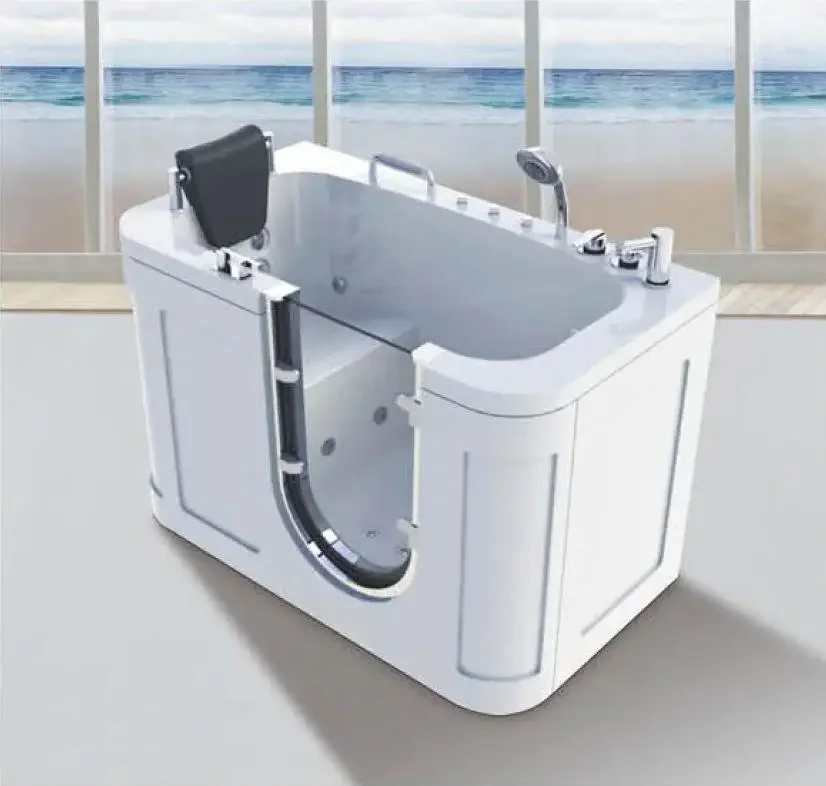 2026 Modern standing Acrylic Rectangular Whirlpool Spa Bathtub Soaking Bathroom Massage Bathtubpromote sales
