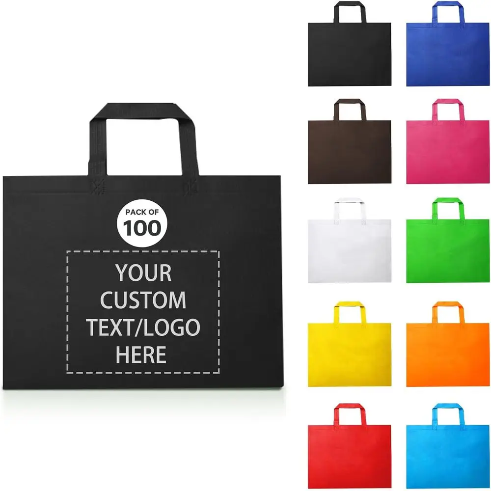 

100 Reusable Shopping Bags custom bags with logo-Ideal or Company Promotions, commercial advertising,grocery bags