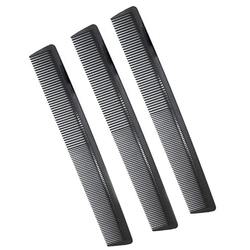3 Pack Carbon Fiber Styling Comb with Fine and Wide Teeth for All Hair Types Professional Hairdressing Tool