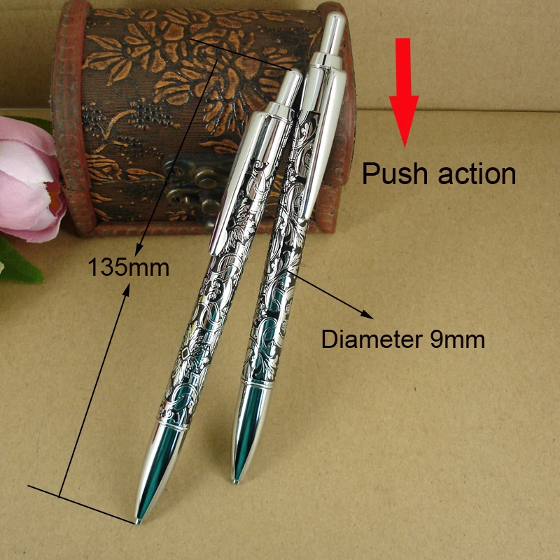 ACMECN Carved Propelling 0.5mm Lead Mechanical Pencil for School Student Personalized Pencil Cute Etching Brass Automatic Pencil