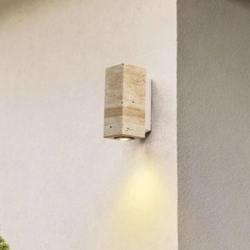 

Wabi Sabi Wind Yellow Cave Stone Waterproof Wall Lamp for Hotel Homestay Living Room Corridor Courtyard Balcony
