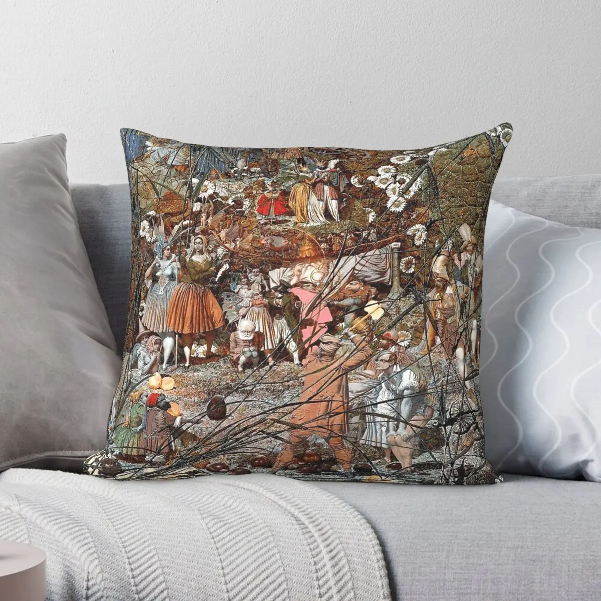 Fairy Feller's Master Stroke Richard Dadd Square Pillowcase Polyester Linen Velvet Pattern Throw Pillow Home Cushion Cover 18