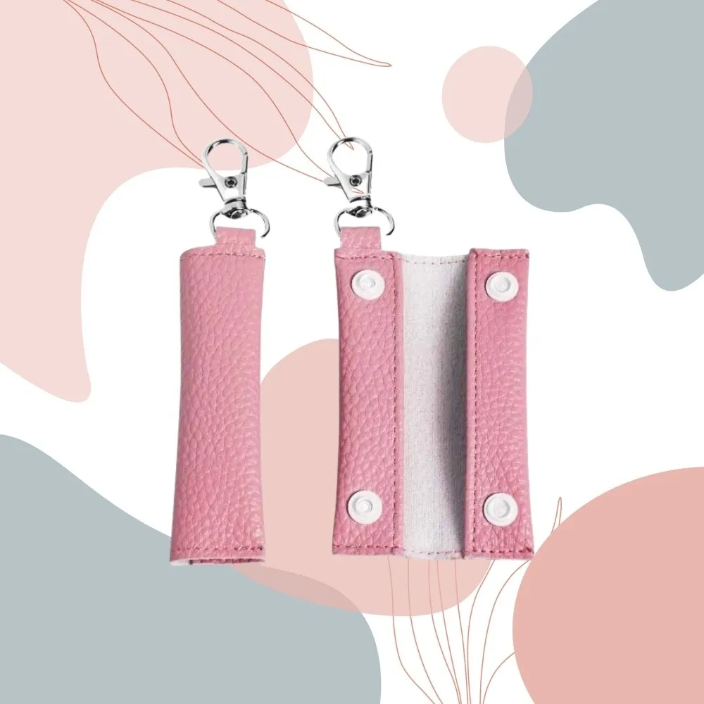 한국 스타일 동전 지갑 키체인 이어폰 케이블 자동차 키링 PU 가죽 펜던트 리치 라인 패턴 소형 지갑