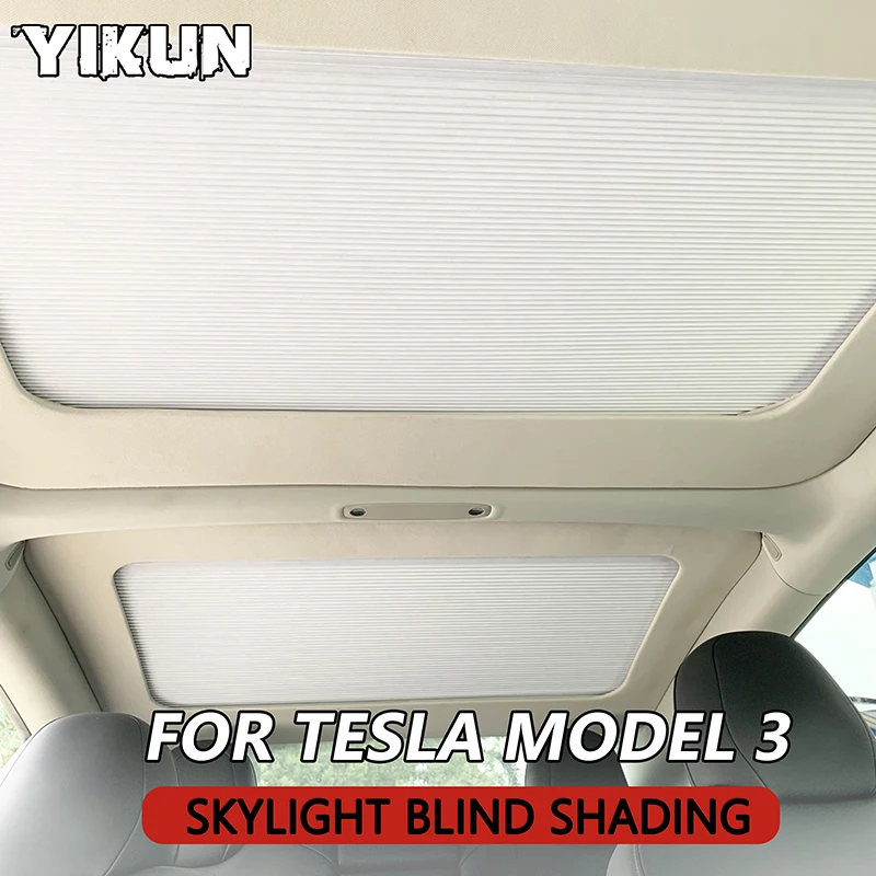 

Front Rear Sunroof Windshield Skylight Blind Shading NetUpgrade Sun Shades Glass Roof Sunshade For Tesla Model 3/Y 2021-2024