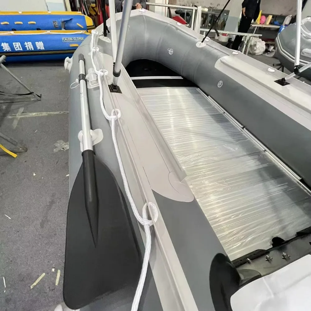 قارب الحوامات التجاري القابل للنفخ/قارب PVC محمول مع خيمة وعجلة #6