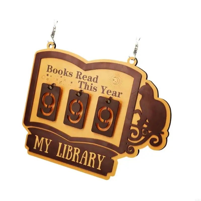 Books Read This Year Counter Ornament Book Read Trackers Signs Bookshelf Decors 55KF
