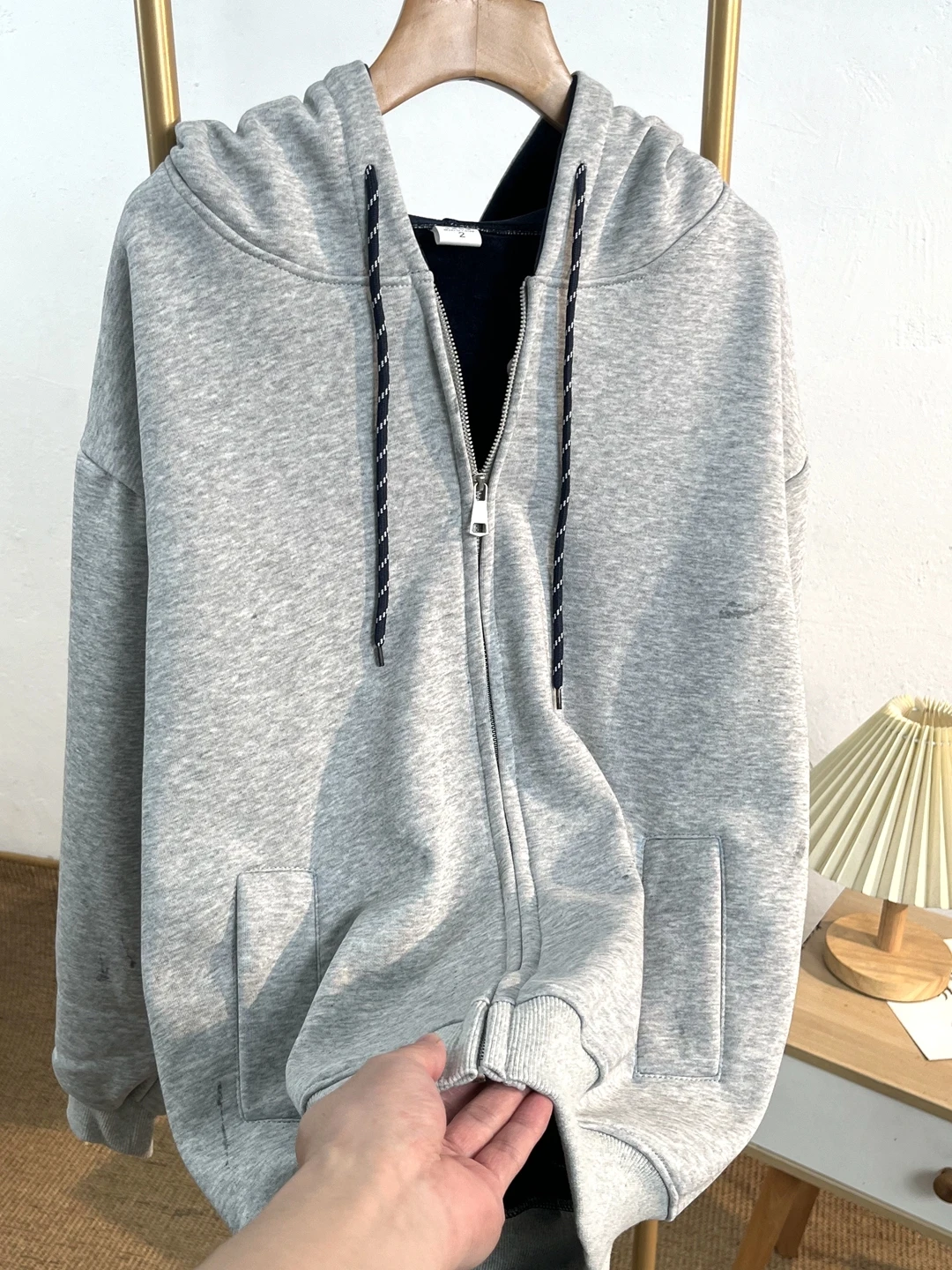 

Zipper Hooded Open Cardigan Women's Spring Autumn Lightweight Long Sve Loose Fit Casual Sle Faion Outerwear