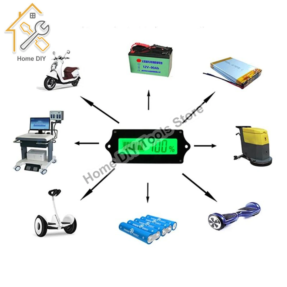 12V/24V/36V/48V Wskaźnik pojemności akumulatora litowo-ołowiowego Tester LED Wskaźnik poziomu naładowania Poziom naładowania Test poziomu zasilania