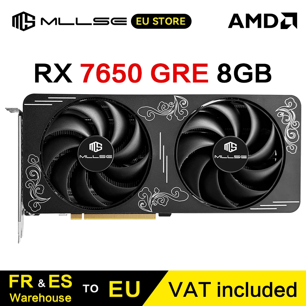 Carte graphique de jeu MLLSE AMD RX 7650 GRE 8GB GDDR6 128Bit PCI Express 4.0 ×8 8Pin Radeon GPU Rx 7650GRE