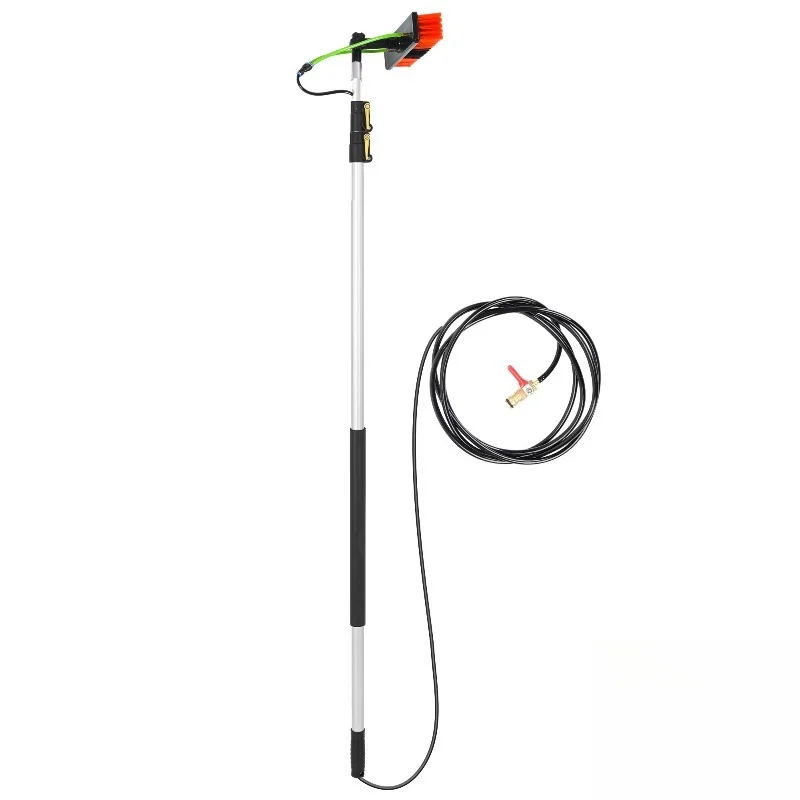 5.5M telescopic hydro-powered pole solar panel brush, solar cleaning brush for window cleaning, home cleaning or solar cleaning