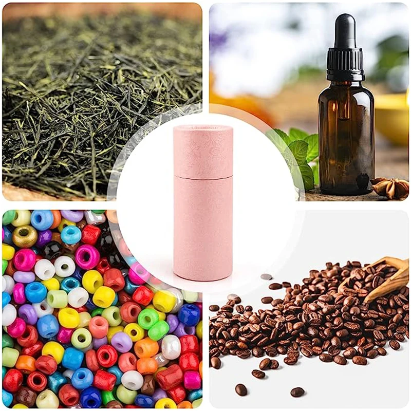 10Pcs Kraft Paper Tube Round Kraft Paperboard Jar Containers Cardboard Essential Oil Bottle Tube Box for Cosmetic Gift Packaging