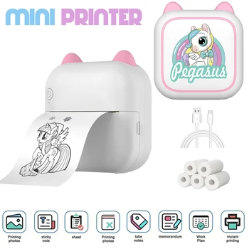 Mini-Taschen-Wireless-Thermodrucker für Android IOS BT, tintenloses Drucken, Geschenk für Etiketten, Quittungen, Fotos, Notizen, Studium, Heimbüro