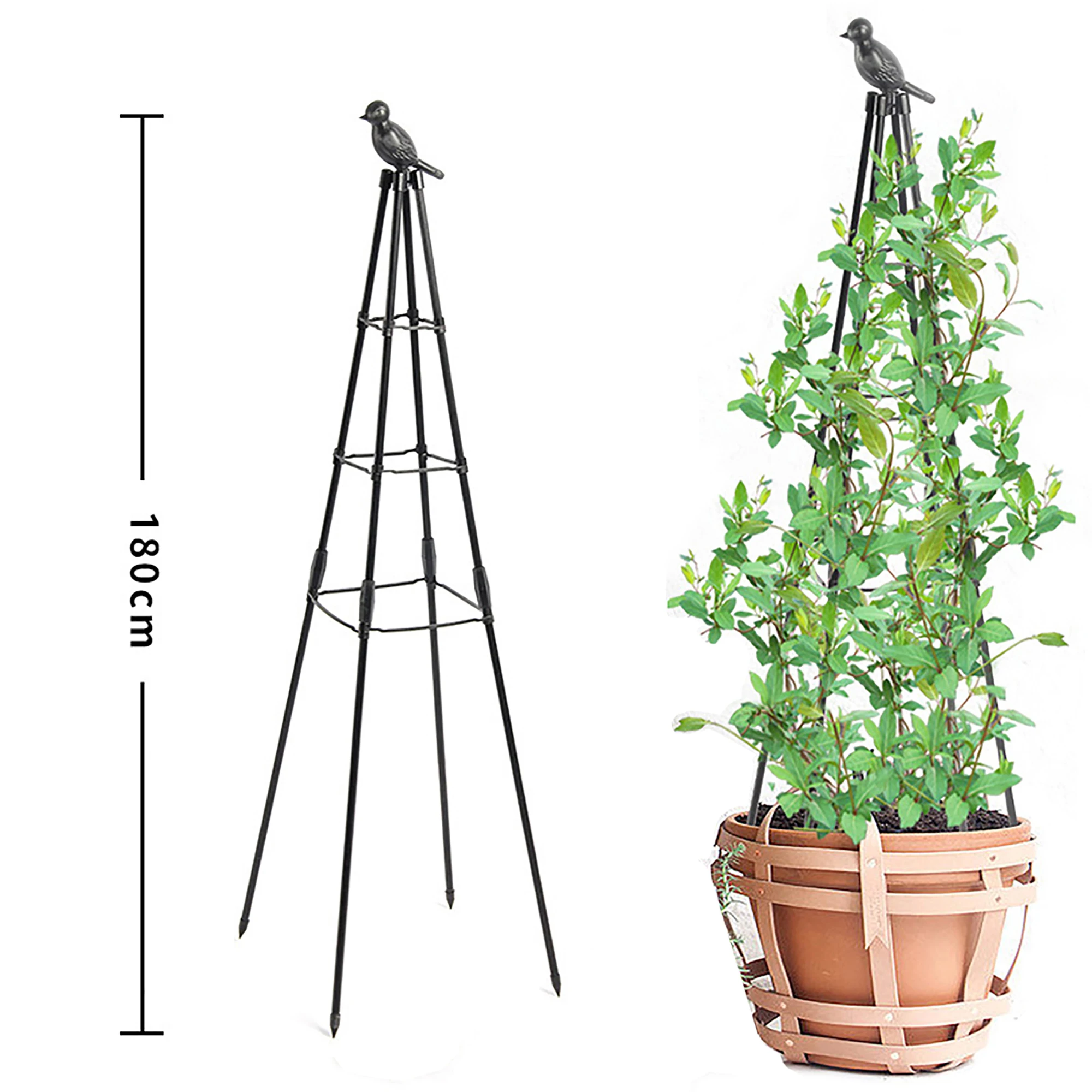 

180cm Plant Support Tower Stand For Flower Vine Garden Rose Plants Vegetables Climbing Trellis Frame Yard Floral Decoration Rack