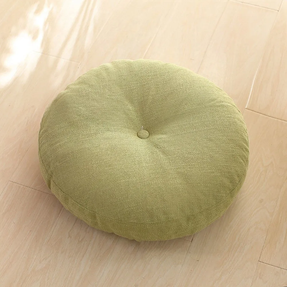 Pouf Large Meditation Cushion Linen Solid Color Zafu Meditation Cushion Thick Round Floor Seat Pillow Car Seat