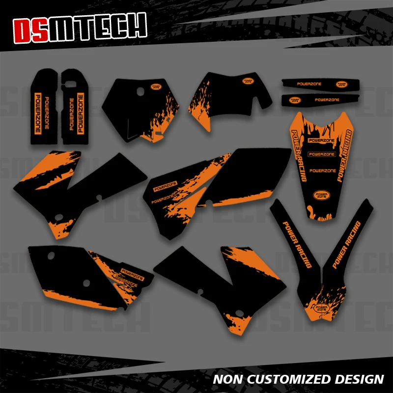 

DSMTECH For KTM 125 200 250 300 400 450 EXC 2005 2006 2007 Full Graphics Decals Stickers Kits Custom Number Name 003