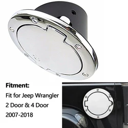 Chrome Car Fuel Tank Cap Cover Filler Cap Tank Gas Covers For Jeep Wrangler JK 2 Door & 4 Door 2007-2017