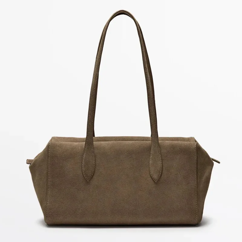 

Новая трендовая замшевая сумка-тоут 2026 года: вместительная, роскошная дизайнерская сумка через плечо, высококачественная повседневная сумка для работы